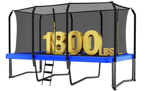 Zupapa 1800LBS Weight Capacity Rectangle Trampoline 10x17FT 9X15FT 8X14FT Outdoor Square Gymnastics Trampolines for Kids Adults Long Large Big Rectangular Tumbling Trampolin